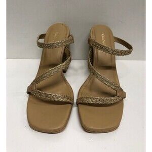 Kaanas Women Bali Braided jute Gold Beige slip on heel sandals Size 5M